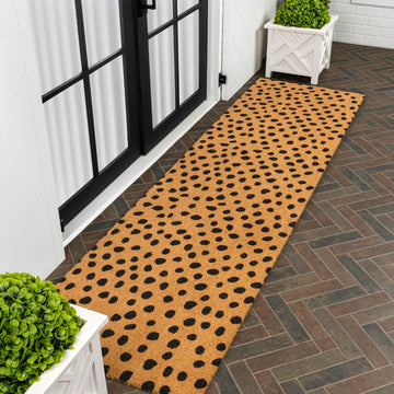 Daphne Modern Classic Animal-spot Bordered Coir Area Rug